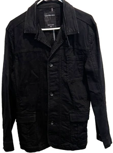 Calvin Klein Jeans Stretch Damen Schwarz Jeansjacke Medium Mittellang Baumwolle - Bild 1 von 5
