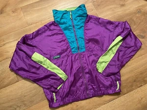 Vintage Women's COLUMBIA Windbreaker Jacket PURPLE Medium Retro 90's Retro Green - Picture 1 of 4