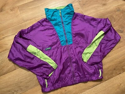 Chaqueta cortavientos vintage para mujer COLUMBIA púrpura mediana retro años 90 retro verde Foto 1 de 4