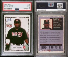 1997 Best David Ortiz Rookie Baseball Card #74 PSA 9 Mint RC Prospect Rock Cats