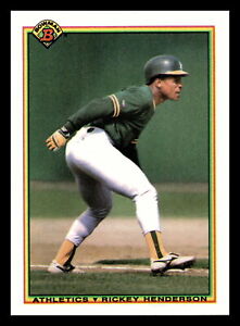 1990 Bowman  Rickey Henderson HOF #457 Oakland Athletics Mint