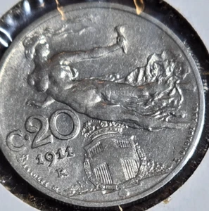 1911 Italy 20 Centesimi (Libertà Librata) Coin, km44 - Beautiful Coin!!! - Picture 1 of 2