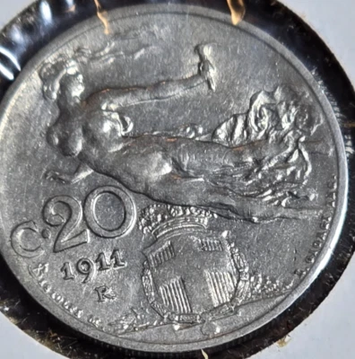 1911 Italy 20 Centesimi (Libertà Librata) Coin, km44 - Beautiful Coin!!! - Image 1 of 2