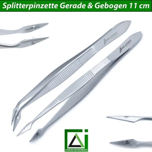 Chirurgischer Karamalz Splinter Gerade & Gebogen Pinzette Veterinär Instrumente - Picture 1 of 10