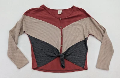 Top de mujer Paper Crane talla S naranja manga larga tejido gofre dobladillo Foto 1 de 4