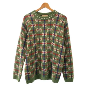 Authentic GUCCI Neck studs 713571 XKCOZ Knit sweater Multicolor SilverHardware - Picture 1 of 8
