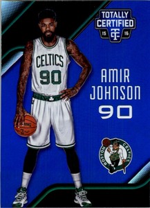 2015-16 Totally Certified Mirror Blue Basketball Card #48 Amir Johnson /99