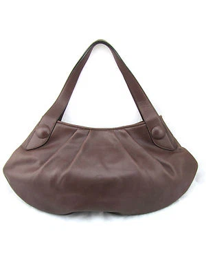 $950 BRUNO MAGLI Faye Vitello Bottalato Bolso de Hombro Hobo Grande de Cuero Marrón  Foto 1 de 4