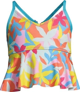 NWT Land's End Girls Tankini Top Ruffle Swimsuit Top Adj Straps SZ 14 LAST ONE - Picture 1 of 3