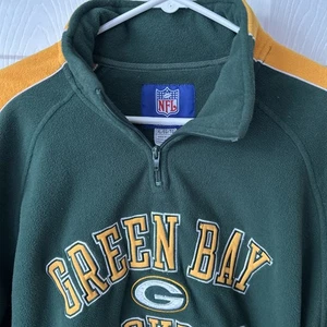 Reebok NFL Green Bay Packers Quarter Zip Fleece Pullover Sweatshirt XL - Picture 1 of 13