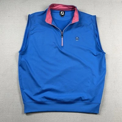 Chaleco Footjoy Para Hombres L Golf 1/4 Cremallera Rendimiento Elastizado Azul Claro Bordado Foto 1 de 4