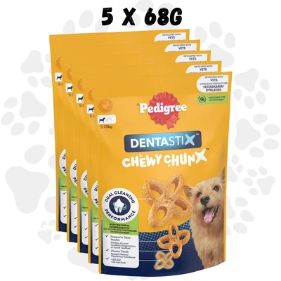 5x PEDIGREE DENTASTIX CHEWY CHUNX MINI Dog Treats CHICKEN 5x68g | 340g
