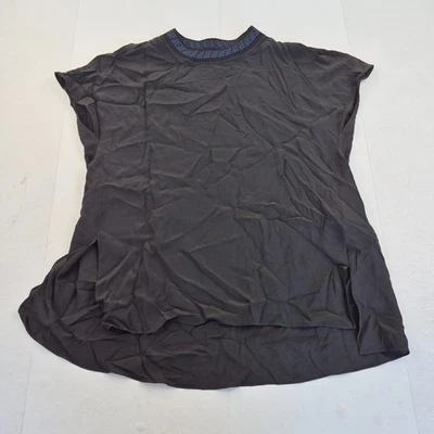 Топ FENDI 12 черный женский с короткими рукавами круглый вырез 100% шелк - Изображение 1 из 4