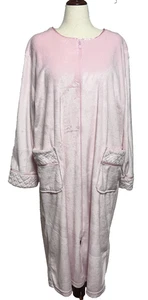 Bata Pasaportes Mujer 2X Rosa Al ras Larga Suave Frontal Cremallera Bolsillos Casa Abrigo Acogedor - Imagen 1 de 12