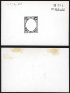 Nyasaland KEVII 3d Die Proof con viñeta en blanco en negro sobre tarjeta esmaltada 92x60mm - Imagen 1 de 1