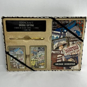 Vtg Stancraft Magazines Bridge Gift Pack 2 Decks Playing Cards Score Pad Pencil - Picture 1 of 9