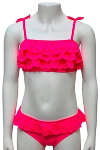 NEXT Kids Girls Stunning Bikini Pink Strappy Floral Swimwear 2 Piece Set - Picture 1 of 2