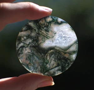 Moss Agate Freeform Polished Crystal Carving Palm Stone - Picture 1 of 6