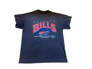 Camiseta deportiva de fútbol americano azul marino Trench NFL Buffalo Bills vintage de los 90 con gráficos - Imagen 1 de 3