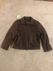 Giacca Bomber Vintage Distress Wilsons The Leather Experts Pelle Uomo L Leggi - Foto 1 di 24
