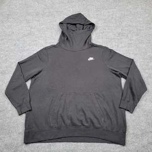 Nike Sudadera con Capucha para Mujer 1X Pullover Negro Polar Canguro Bolsillo Swoosh Sudadera - Imagen 1 de 11