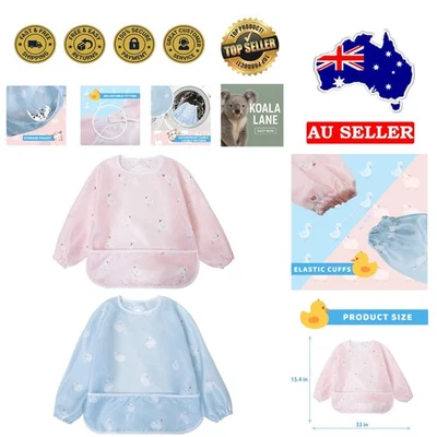 Lightweight Baby Bibs for Easy Feeding - 2-Pack Waterproof Toddler Smocks 6M-3Y - image 1 of 4