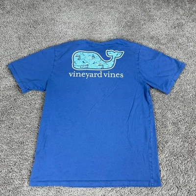 Vineyard Vines Shirt Boys Extra Large Blue Lighthouse Whale Short Sleeve Preppy - Image 1 of 4