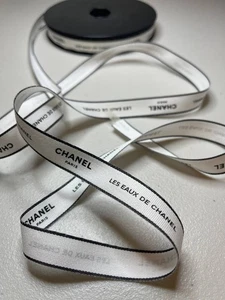 Chanel LE White Les Eaux de Chanel Gift Wrap Ribbon 3 Yards (2.7m) - Picture 1 of 2