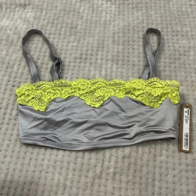 Top de bikini bandeau de natación de encaje Skims talla XS cromado  Foto 1 de 3