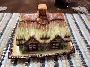 Vintage Cottage Butter Or Cheese Dish Occupied Japan 7”x 5.5” - Picture 1 of 5