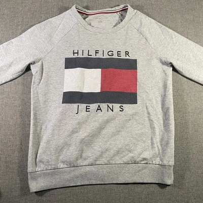 Tommy Hilfiger 牛仔运动衫女式中号圆领长袖标志套衫 — 第 1/4 张图片