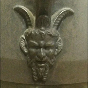 Meridian B Co Silver Plate Devil Pitcher Ceramic Liner 1868 Victorian 13.5" - Picture 1 of 9