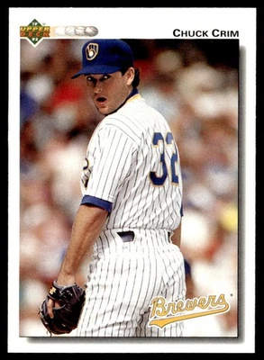1992 Upper Deck Chuck Crim Milwaukee Brewers #496 - Image 1 of 2