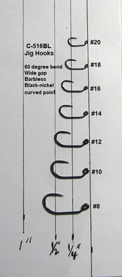 50 ganchos de plantilla C-516BL-sin barba, negro-níquel, competición-envío combinado Foto 1 de 2