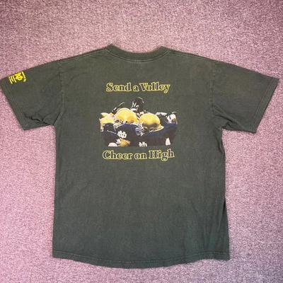 Camiseta De Colección Y2K Notre Dame Lucha Fútbol Irlandés 2000 Cuadro XL Verde ND Foto 1 de 4