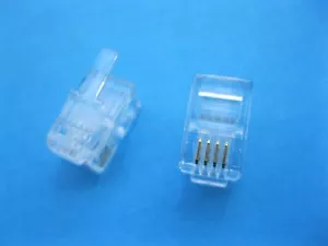 250 piezas 4P4C conector de enchufe modular transparente para teléfono nuevo - Imagen 1 de 3