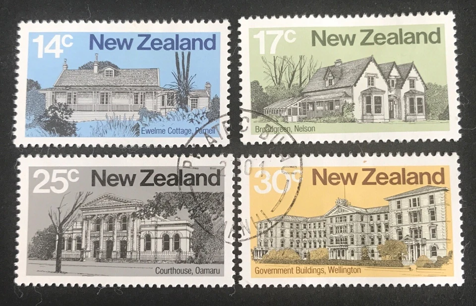 New Zealand 1980 "Architecture" complete set of 4 Used Stamped FDI Stamps - Image 1 of 1