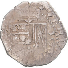 [#340011] Monnaie, Espagne, Philippe II, 2 Reales, 1596, Toledo, COB, TTB, Argen