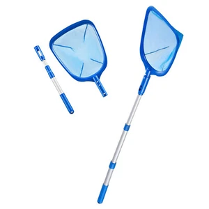 Heavy Duty Pool Skimmer Leaf Rake Net Cleaning Swimming Pool Fine Mesh Netting - Picture 1 of 10