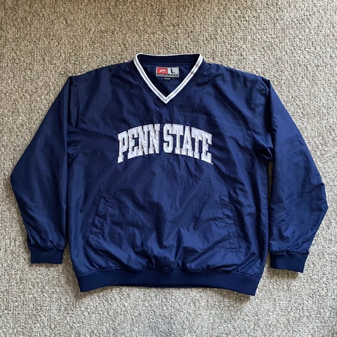 Pro Player Windbreaker Penn State Nittany Lions Mens Large Blue V Neck Pullover Cover