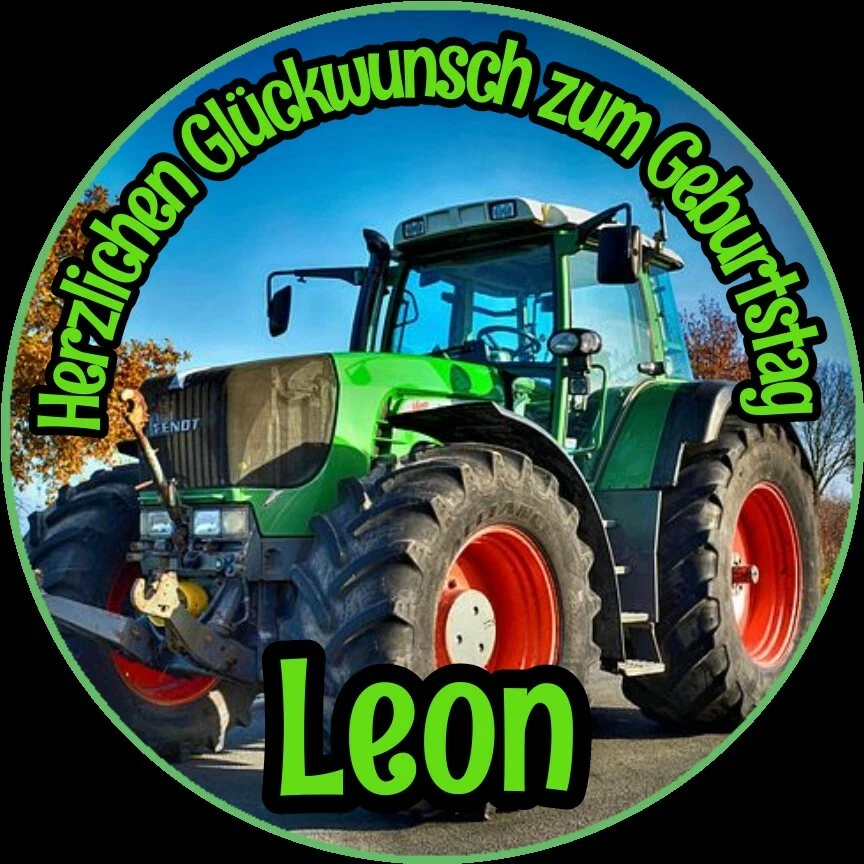 Tortenaufleger essbar Fondant rund 20cm durchmesser Geburtstag Traktor  - Bild 1 von 1