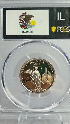 2003 S 25C Clad Illinois Quarter PCGS PR70DCAM #881 Transparent Pricing - Image 1 of 2