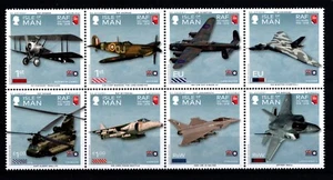 ISLE OF MAN  2018  CENTENARY OF ROYAL AIR FORCE  RAF  SET OF 8  MNH - Picture 1 of 1