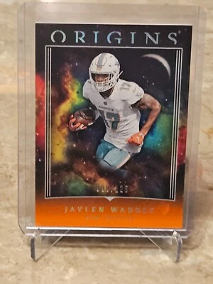 2023 PANINI ORIGINS FOOTBALL JAYLEN WADDLE ORANGE #80/125 Miami Dolphins No. 72 - Image 1 of 2
