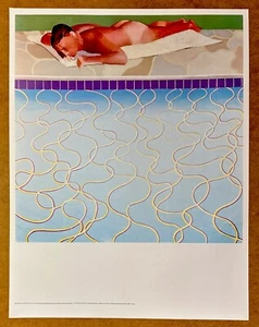 David Hockney - Sunbather - From ICA Exhibition ‘Painted In Britain’ 1970 Print - Picture 1 of 2