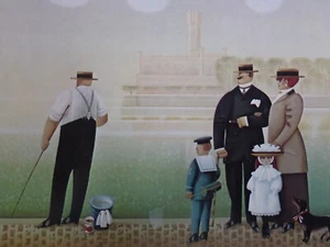 Jan Balet Kunstkarte Künstlerkarte Familie Kinder Hund "Frühlingsfrischler" (23) - Bild 1 von 5