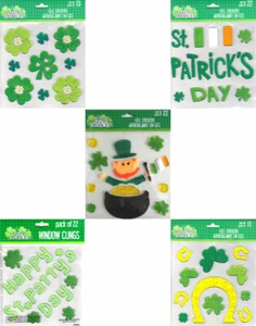 New Happy St. Patty's Day Gel St. Patrick's Day Gel Window Clings ~ Choice - Picture 1 of 6