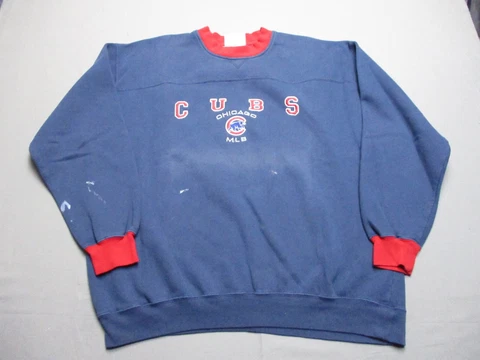 Vintage Chicago Cubs Crewneck Mens Large Blue Sweater Lee Baseball MLB Casual Cover