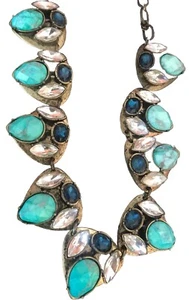 Vintage Statement Necklace Faux Turquoise Mythologie Jewelry STUNNING💙 - Picture 1 of 15