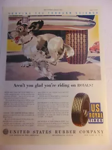 1946 U.S. ROYAL TIRES Save Dog pubblicità stampa artistica d'epoca - Foto 1 di 1